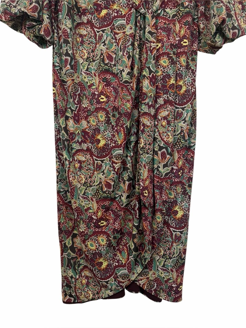 Lauren Ralph Lauren Floral Jersey Tie Front Midi Dress Wrap Style Size 16 - Picture 2 of 16